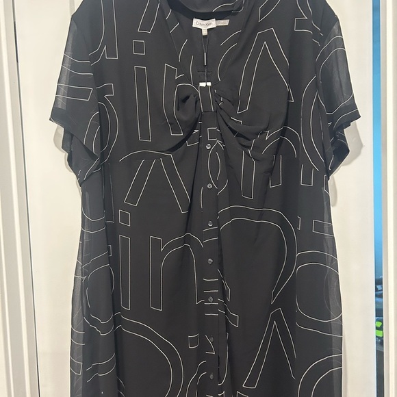NWT Calvin Klein Women’s Plus Size 24 Graphic Logo Dress - Picture 4 of 13